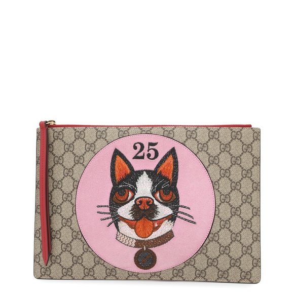 GUCCI Beige Leather Clutch Bag - Picture 1 of 16